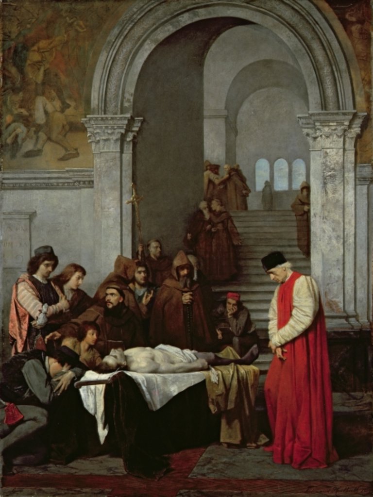 Detail of The Painter Luca Signorelli standing by the body of his rival's dead son, 1859 by Ferdinand Heilbuth