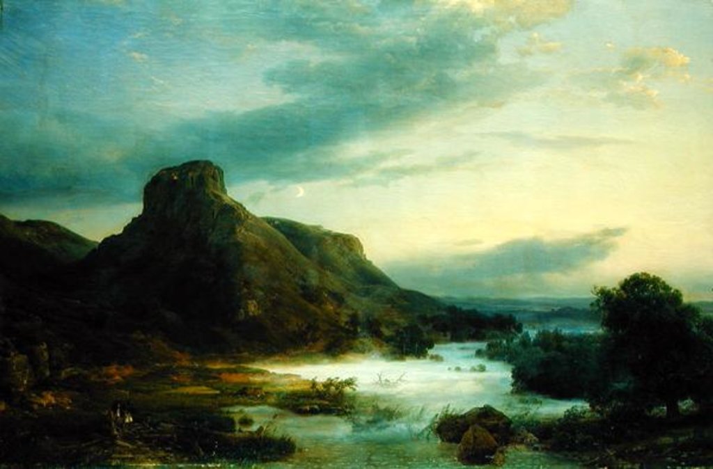 Detail of Mountains in an Evening Mist, 1856 by Carl Friedrich Lessing