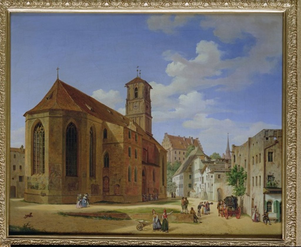 Detail of The Church Square in Wasserburg am Inn, 1838 by Michael Neher