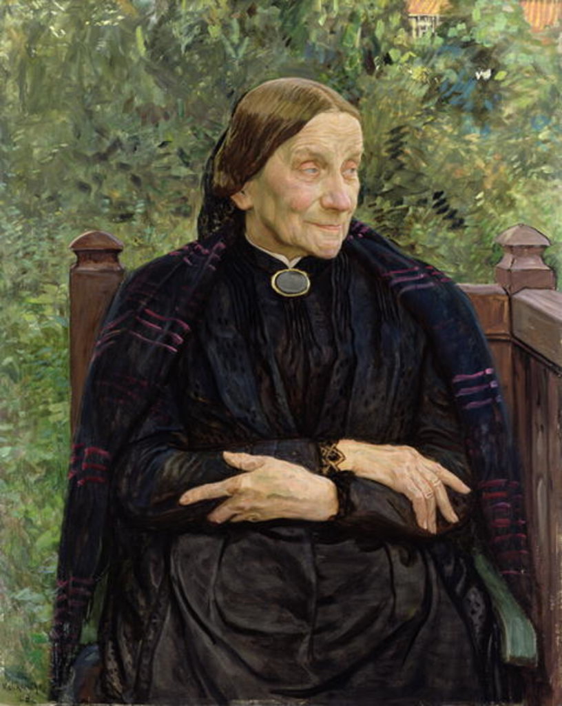 Detail of Lichtwark's Mother, 1908 by Leopold Karl Walter von Kalckreuth