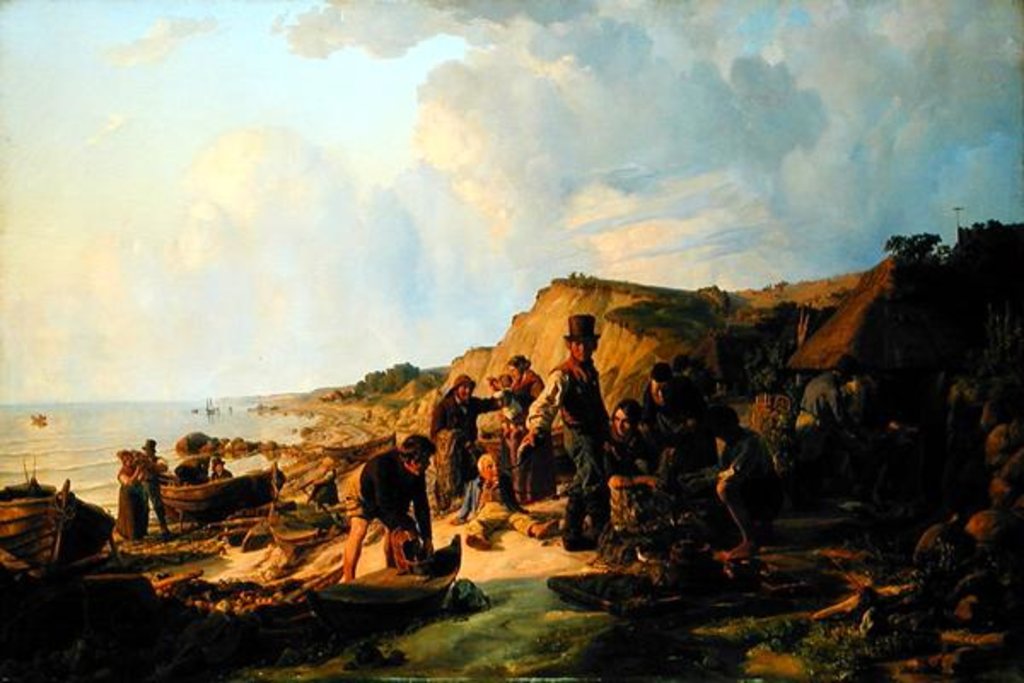 Detail of The Homecoming of the Fisherman at Probsteier, 1837 by Hermann Kauffmann