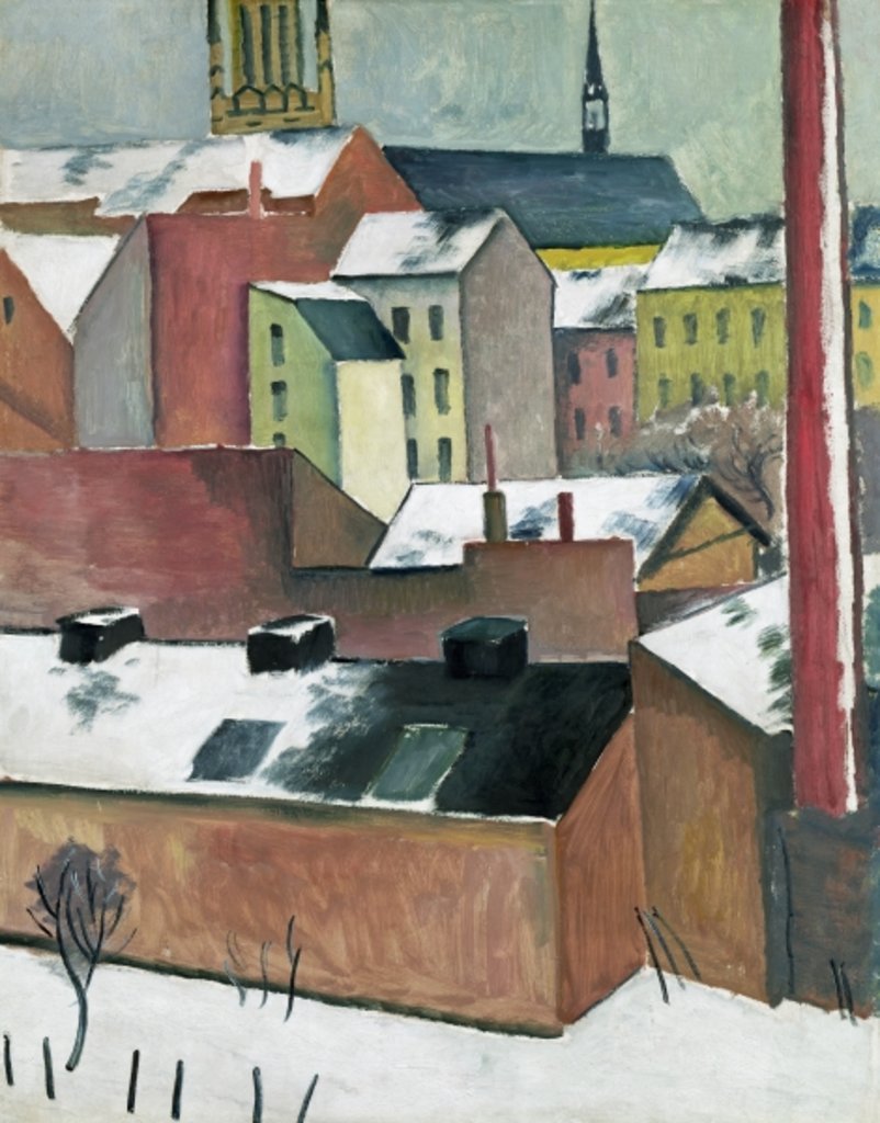 Detail of The Church of St Mary in Bonn in Snow, 1911 by August Macke