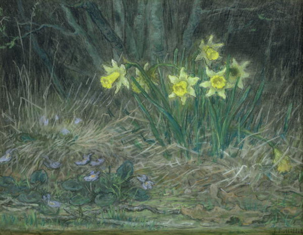 Detail of Narcissi and Violets, c.1867 by Jean-Francois Millet