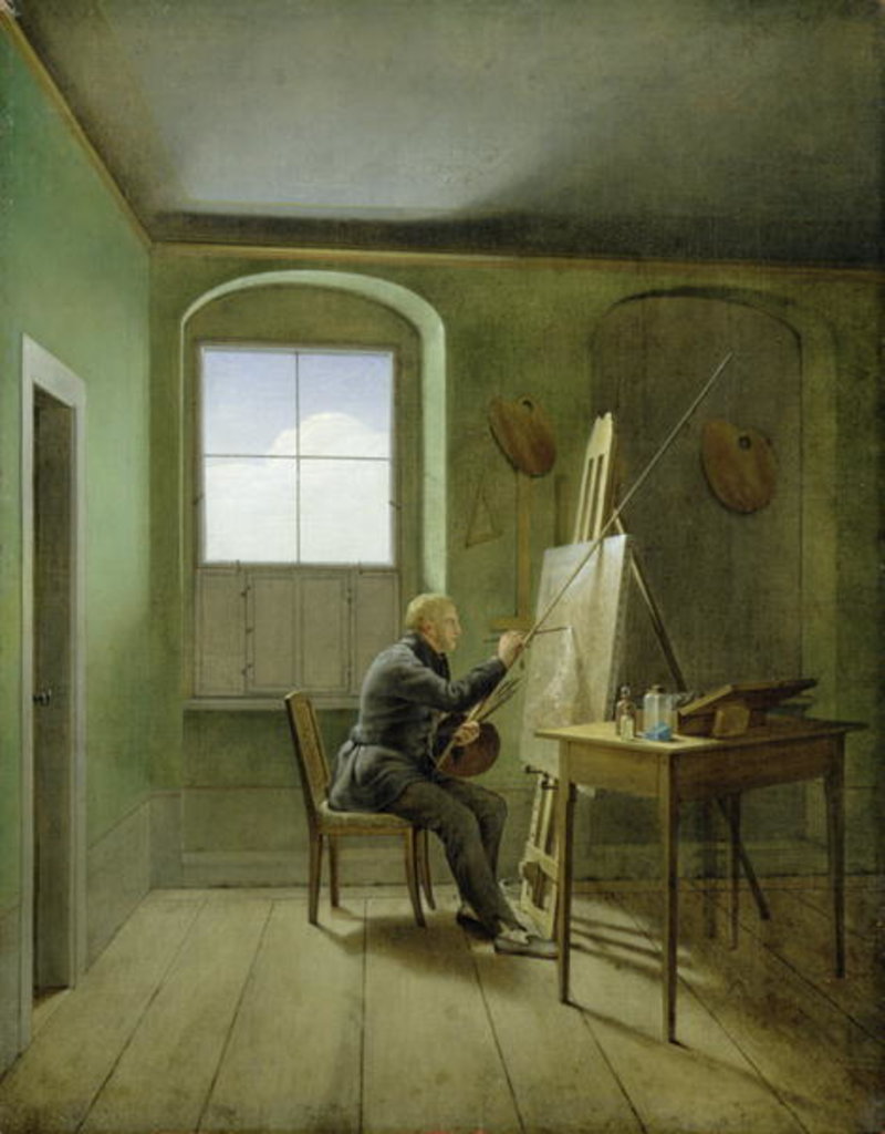 Detail of Caspar David Friedrich in his studio, 1811 by Georg Friedrich Kersting