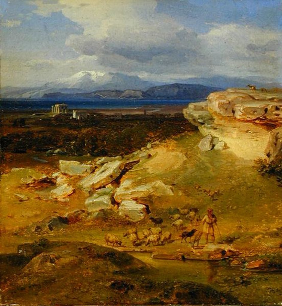 Detail of Landscape near Corinth, c.1835 by Carl Rottmann