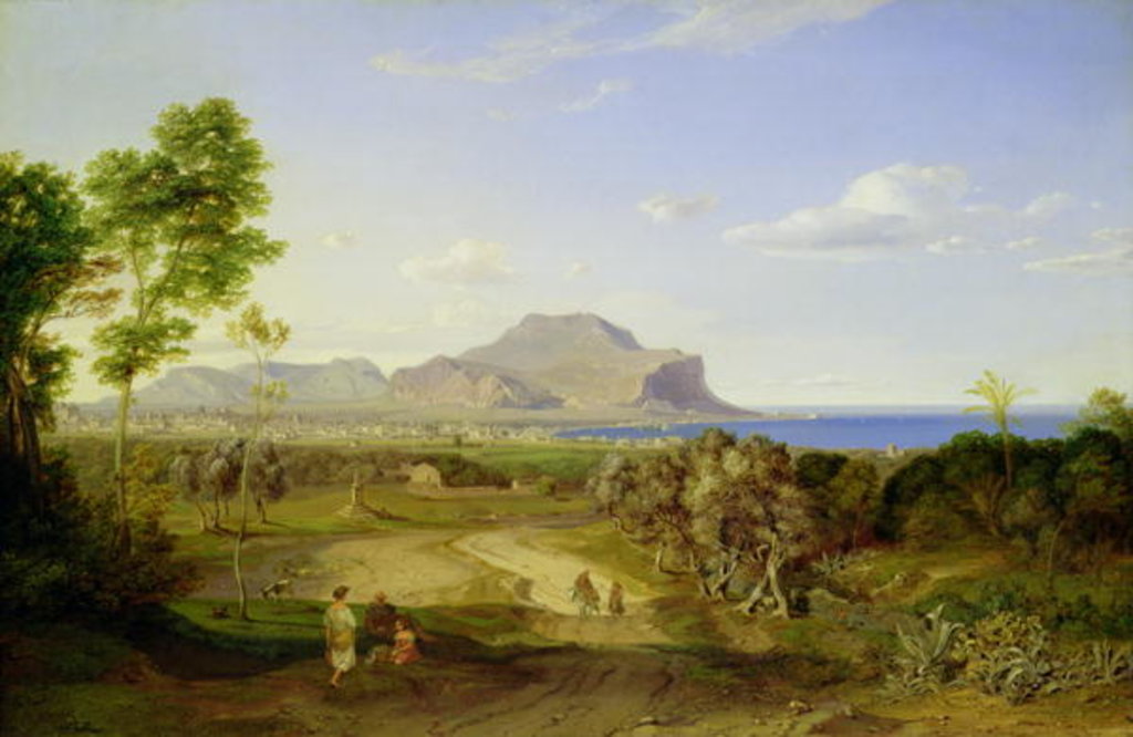 Detail of View over Palermo, 1828 by Carl Rottmann