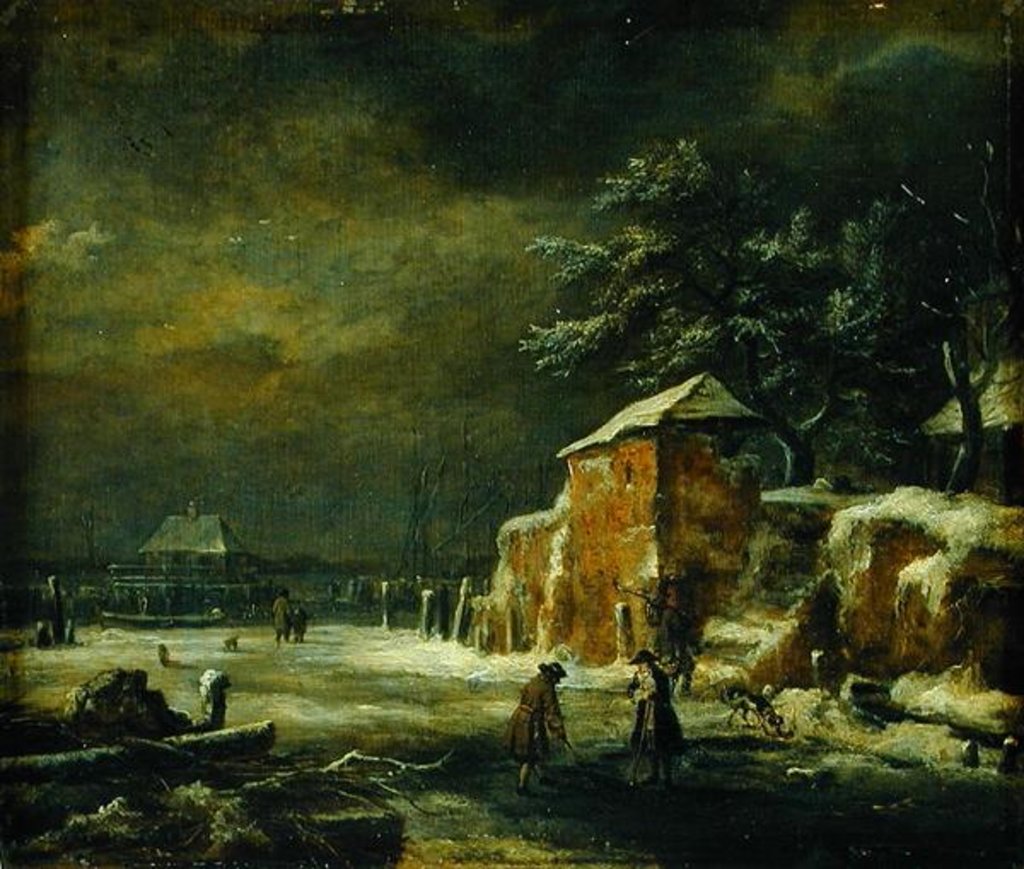 Detail of Winter Landscape by Jacob Isaaksz. or Isaacksz. van Ruisdael