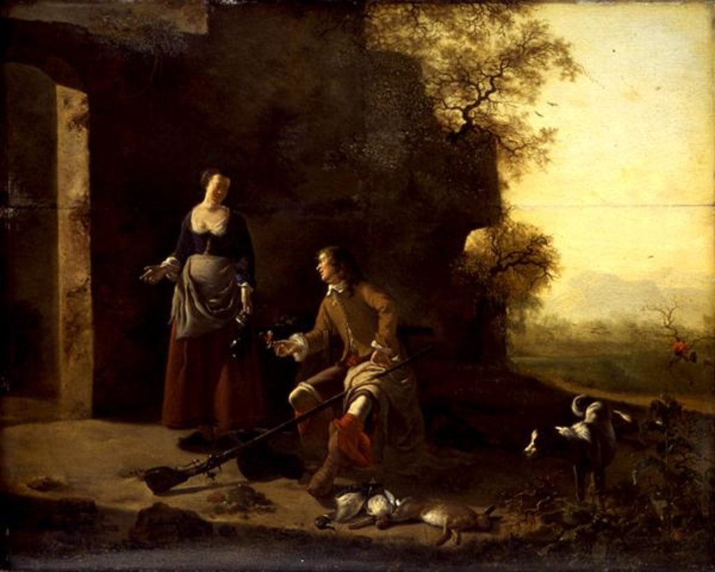 Detail of Hunter's Rest by Jan II Vermeer van Haarlem