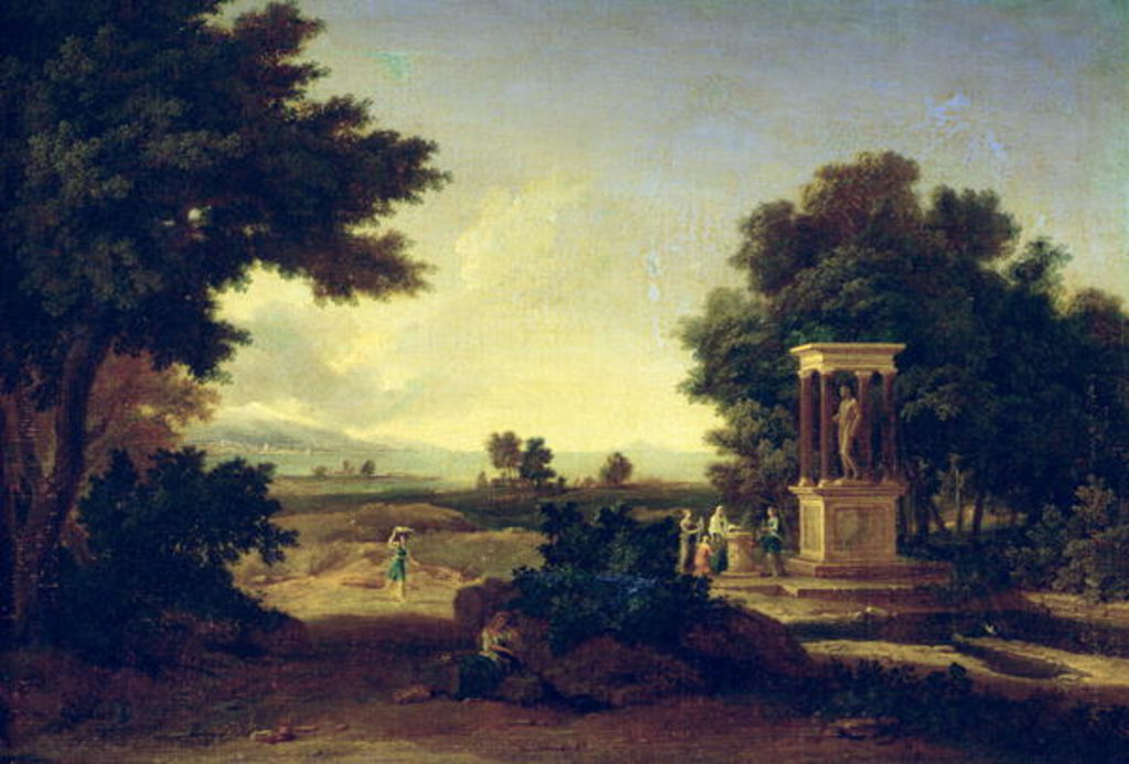 Detail of Idyllic Landscape by Jean Francois I Millet