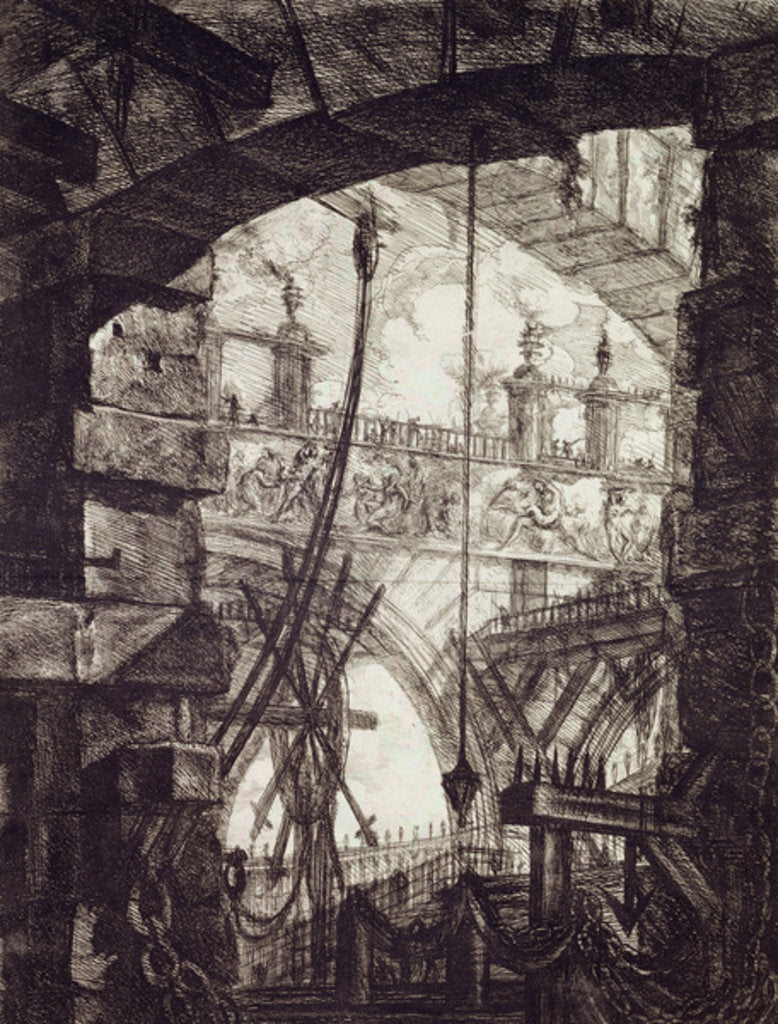 Detail of Carceri IV, 1760 by Giovanni Battista Piranesi