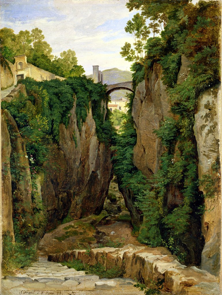 Detail of Rocky Ravine at Sorrento, 1823 by Heinrich Reinhold