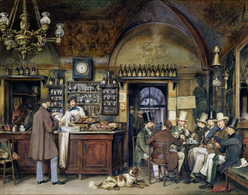 Detail of The Greek Cafe in Rome, 1856 by Ludwig Passini