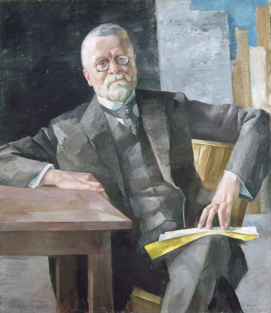 Detail of Professor Dr. Fritz Schumacher, 1927 by Heinrich Stegemann