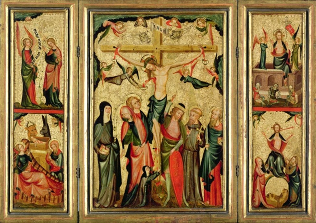 Detail of Triptych depicting the Crucifixion of Christ, c.1350 by Master of Cologne