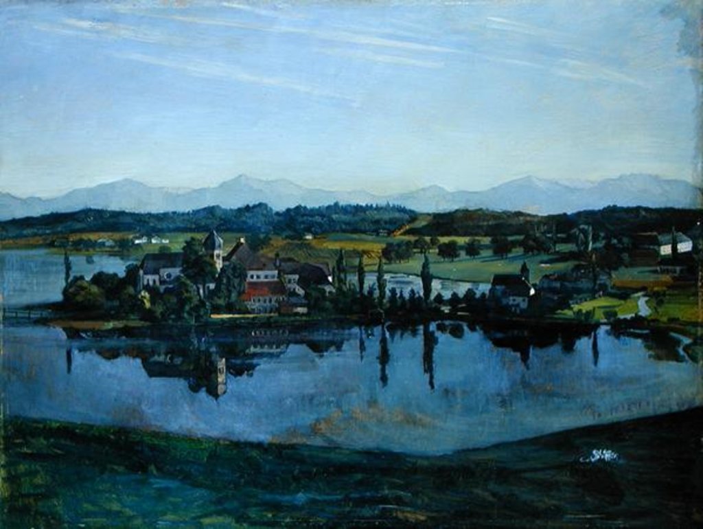 Detail of The Seeon Monastery in Oberbayern, 1892 by Heinrich Wilhelm Truebner