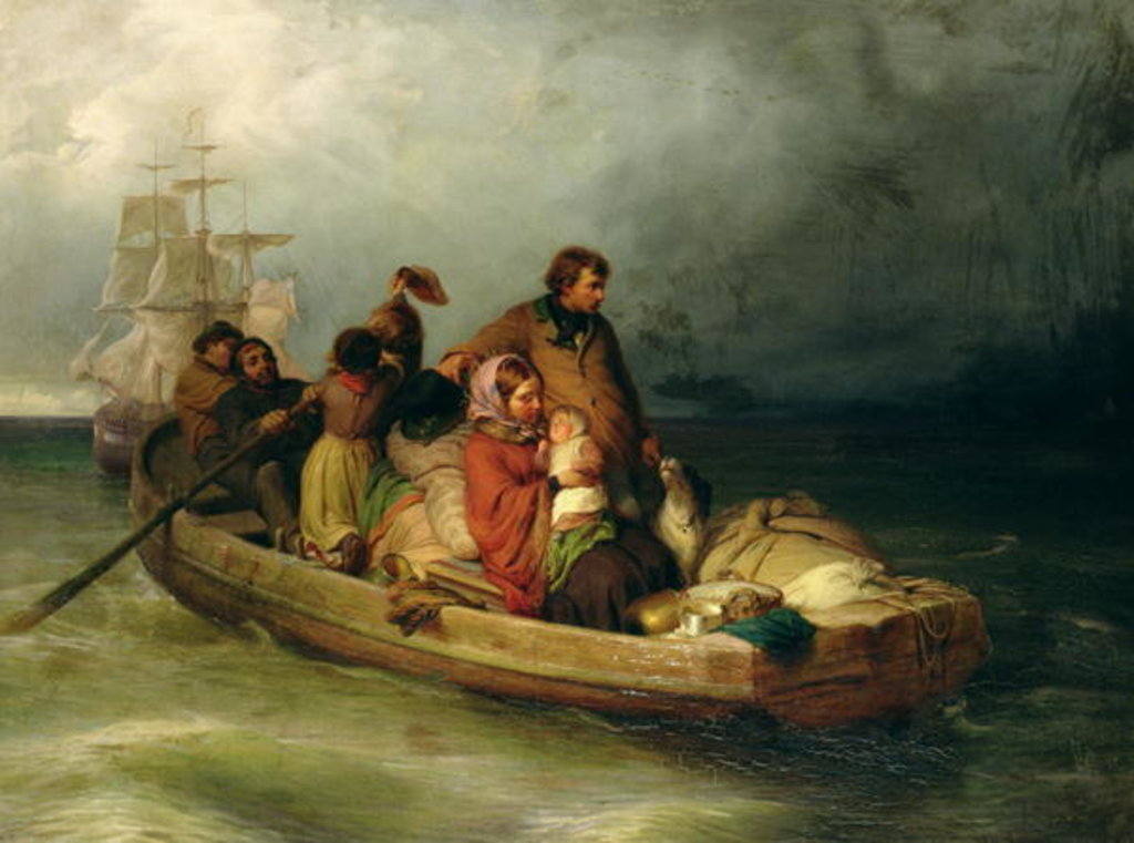 Detail of Emigrant passengers on board, 1851 by Felix Schlesinger