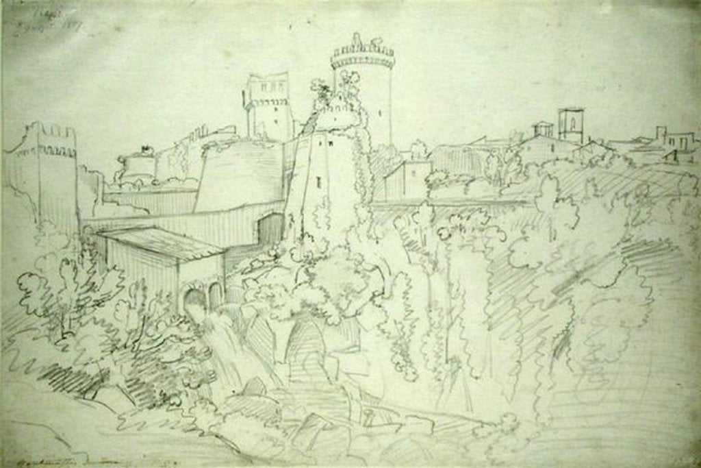 Detail of The Stonewalls and Towers of Nepi, 1807 by Joachim Faber