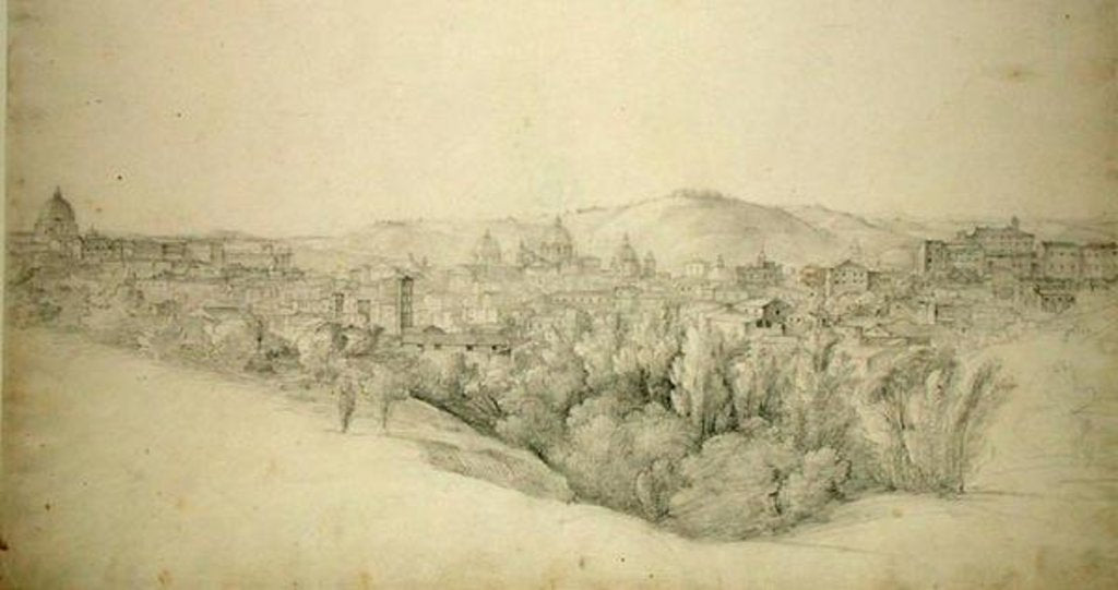 Detail of View from the Sabine hills over Tivoli in Campania with the gorge of the Anio on the right by Joachim Faber