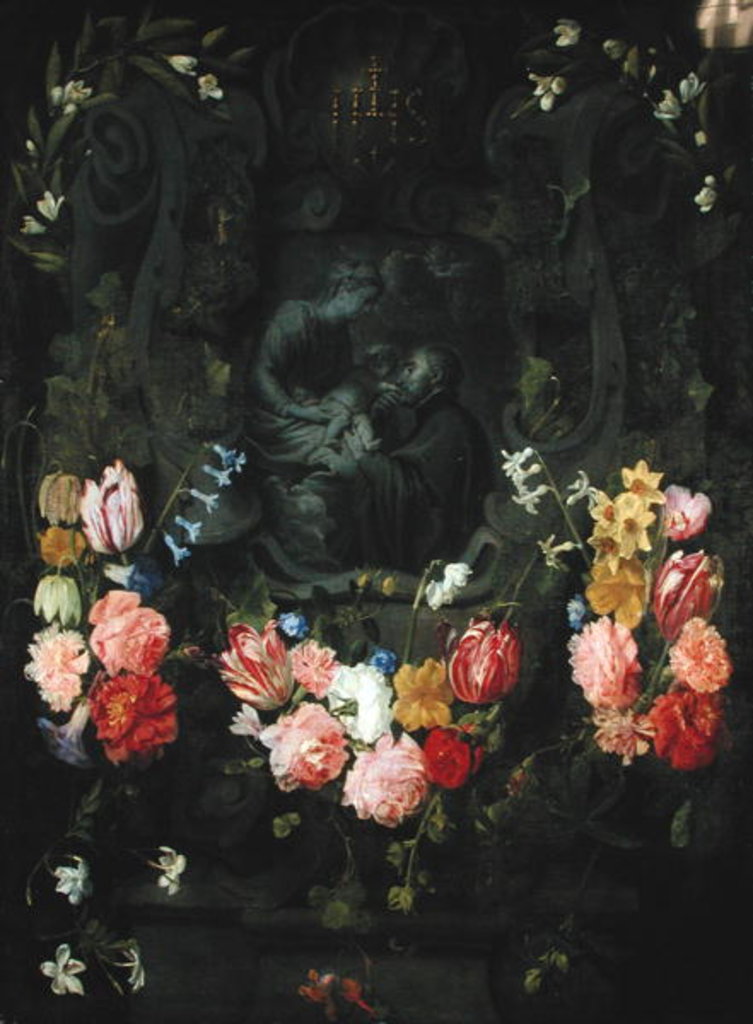 Detail of Stone Relief in Flowers by Daniel Seghers