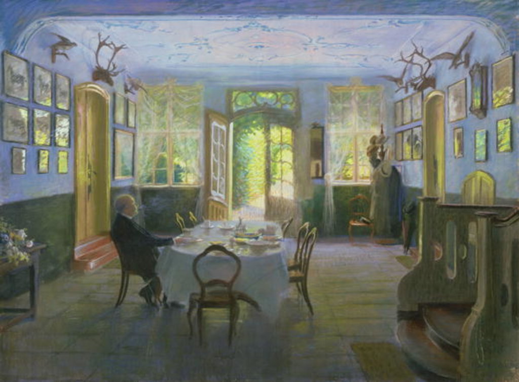 Detail of The Hall of the Manor House in Waltershof, 1894 by Hans Olde