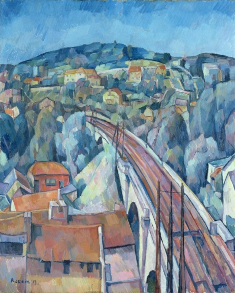 Detail of The Railway Bridge at Meulen by Walter Rosam