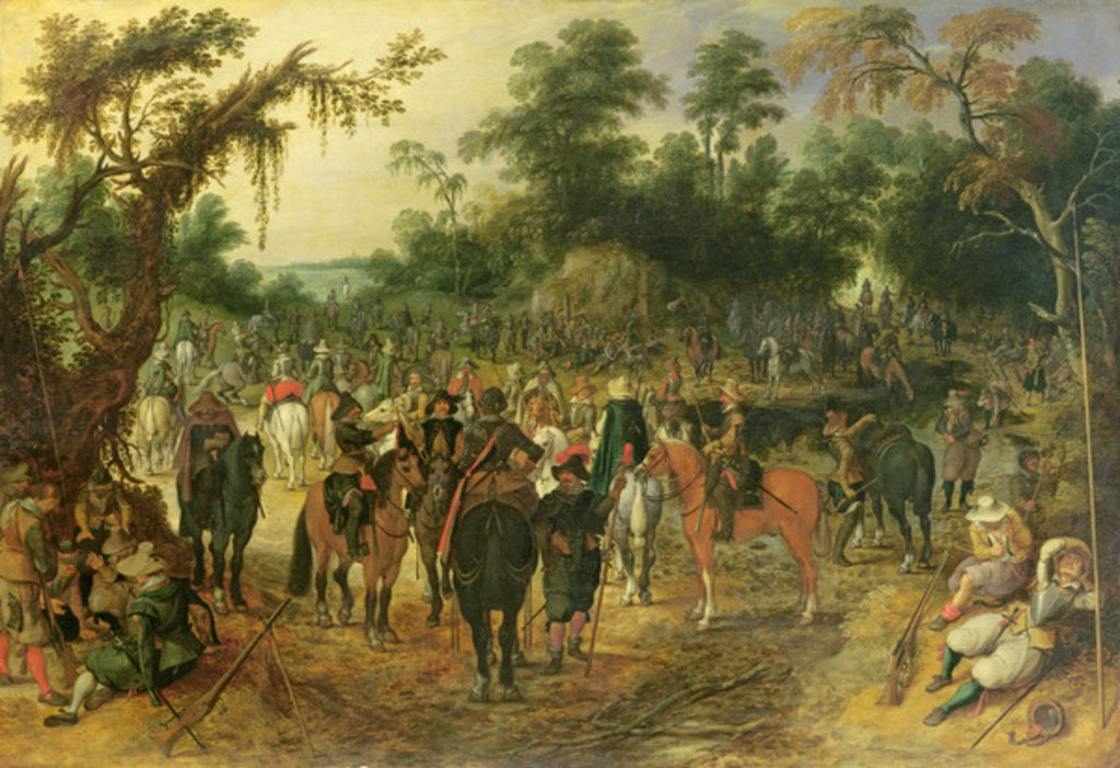 Detail of Camp scene by Sebastian Vrancx