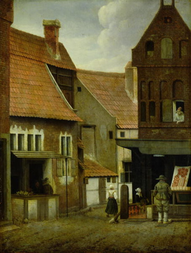 Detail of Street Scene by Jacobus Vrel or Frel