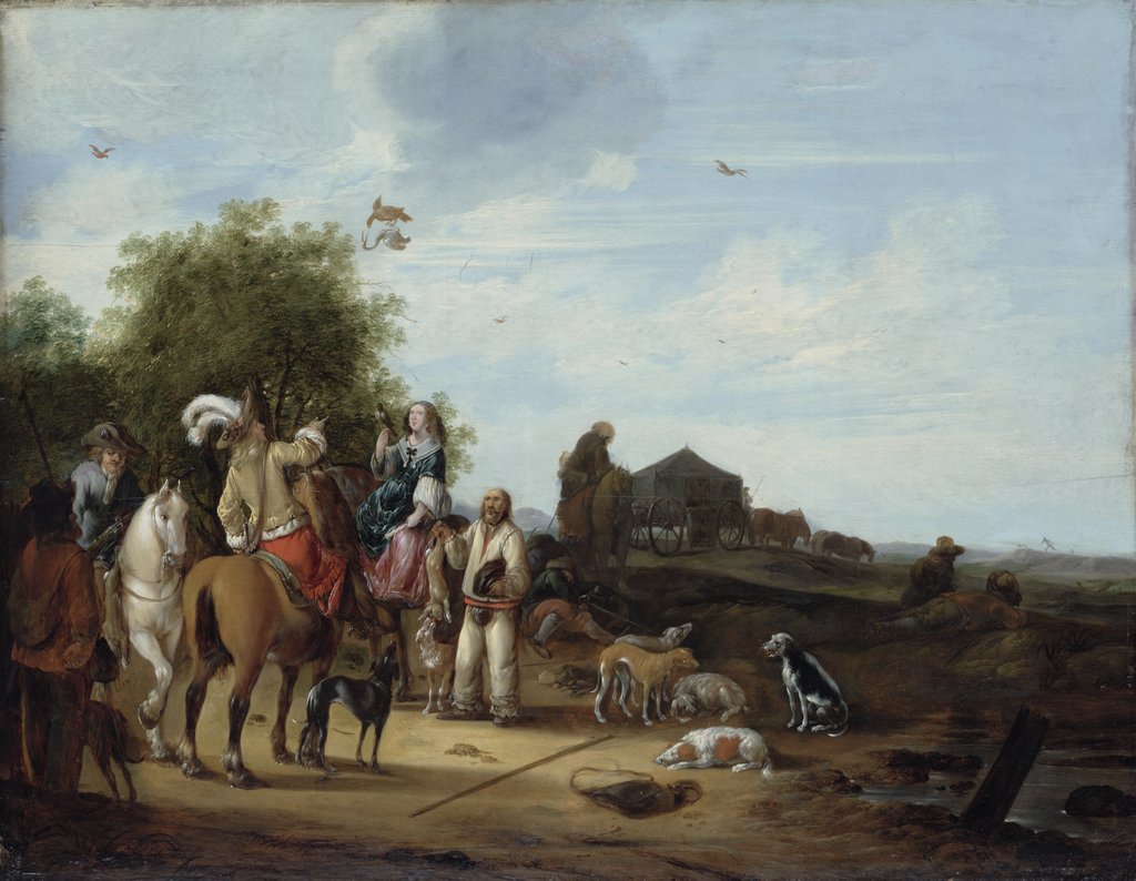 Detail of Falconry by Jacob Weyer