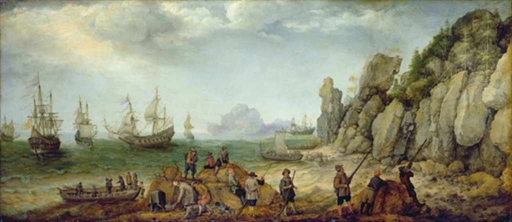 Detail of Wild goat hunting on the coast, 1620 by Adam Willaerts