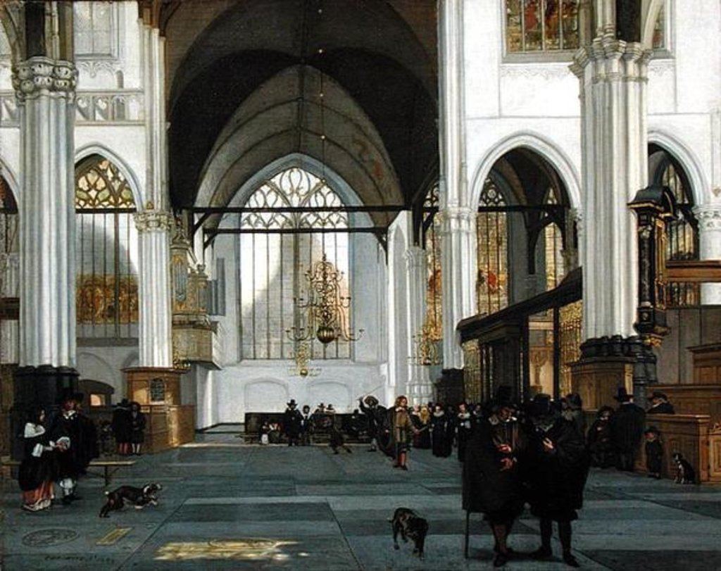 Detail of Interior of the Oude Kerk, Amsterdam, 1659 by Emanuel de Witte