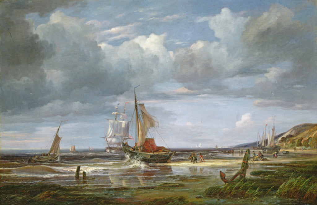 Detail of The Elbe at Blankenesee, 1844 by Adolf Vollmer