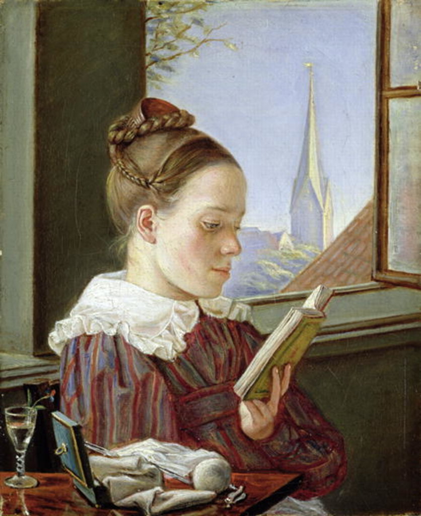 Detail of Minna Wasmann, the sister of the artist, 1822 by Rudolph Friedrich Wasmann