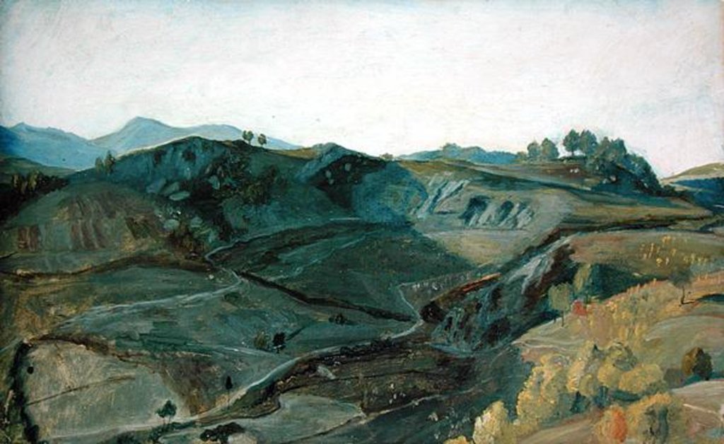 Detail of A rugged valley in Italy, c.1833-34 by Rudolph Friedrich Wasmann