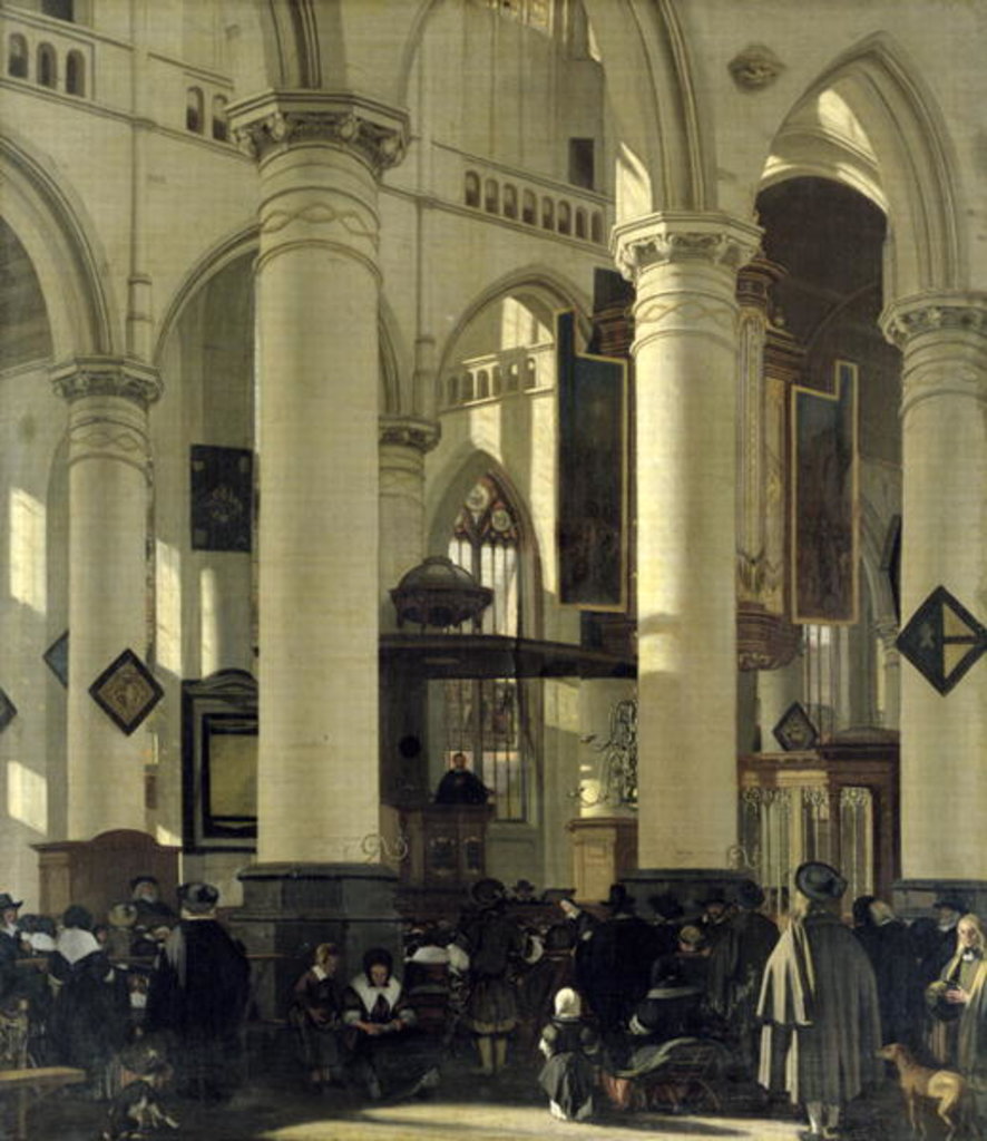 Detail of Interior of a church by Emanuel de Witte