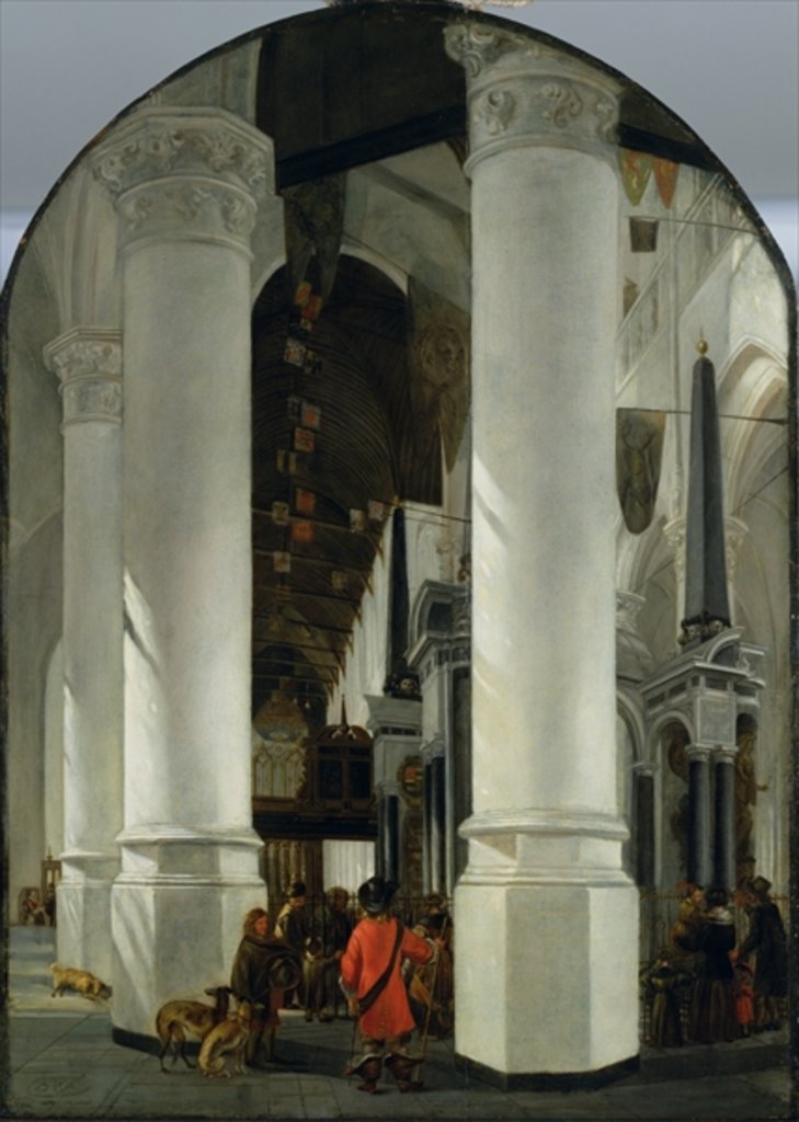 Detail of Interior view of the New Church in Delft by Emanuel de Witte