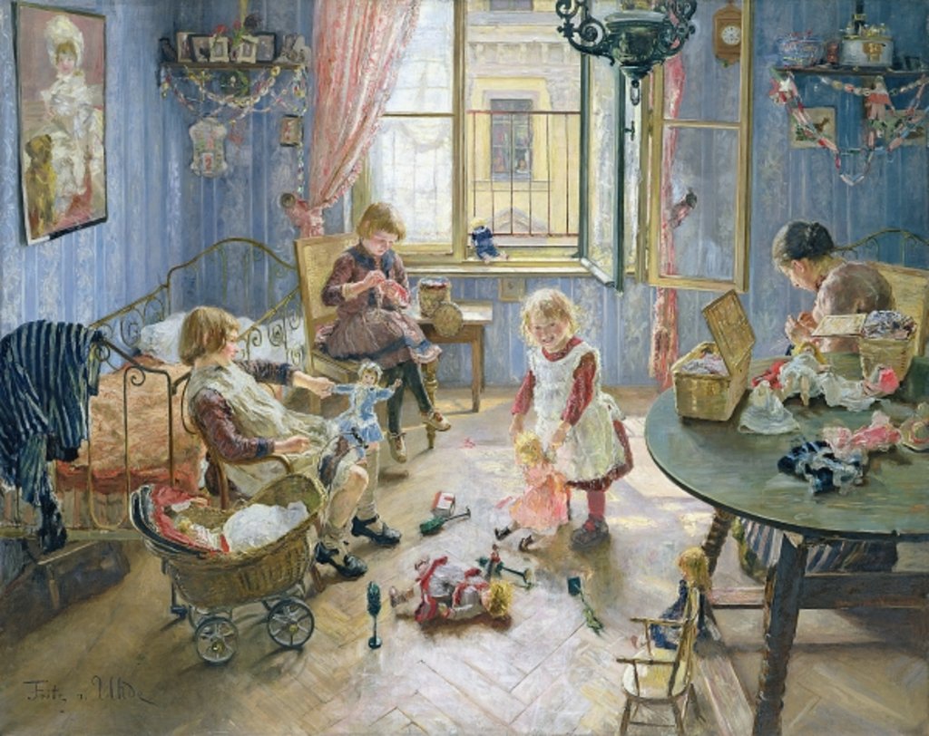 Detail of The Nursery, 1889 by Fritz von Uhde