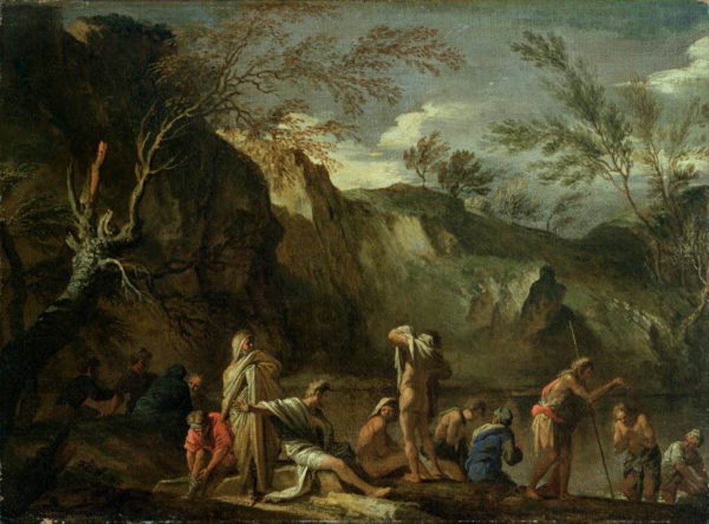 Detail of The Baptism of Christ by Salvator Rosa