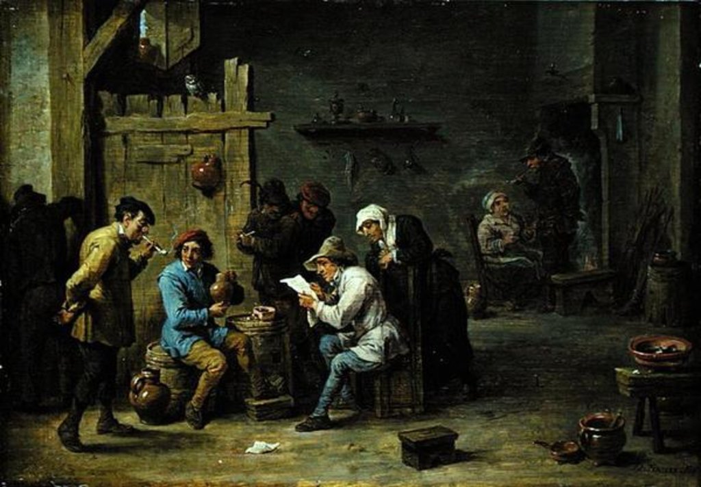 Detail of The News by David the Younger Teniers