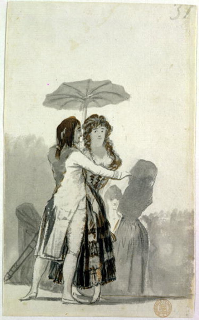Detail of Couple with a Parasol by Francisco Jose de Goya y Lucientes