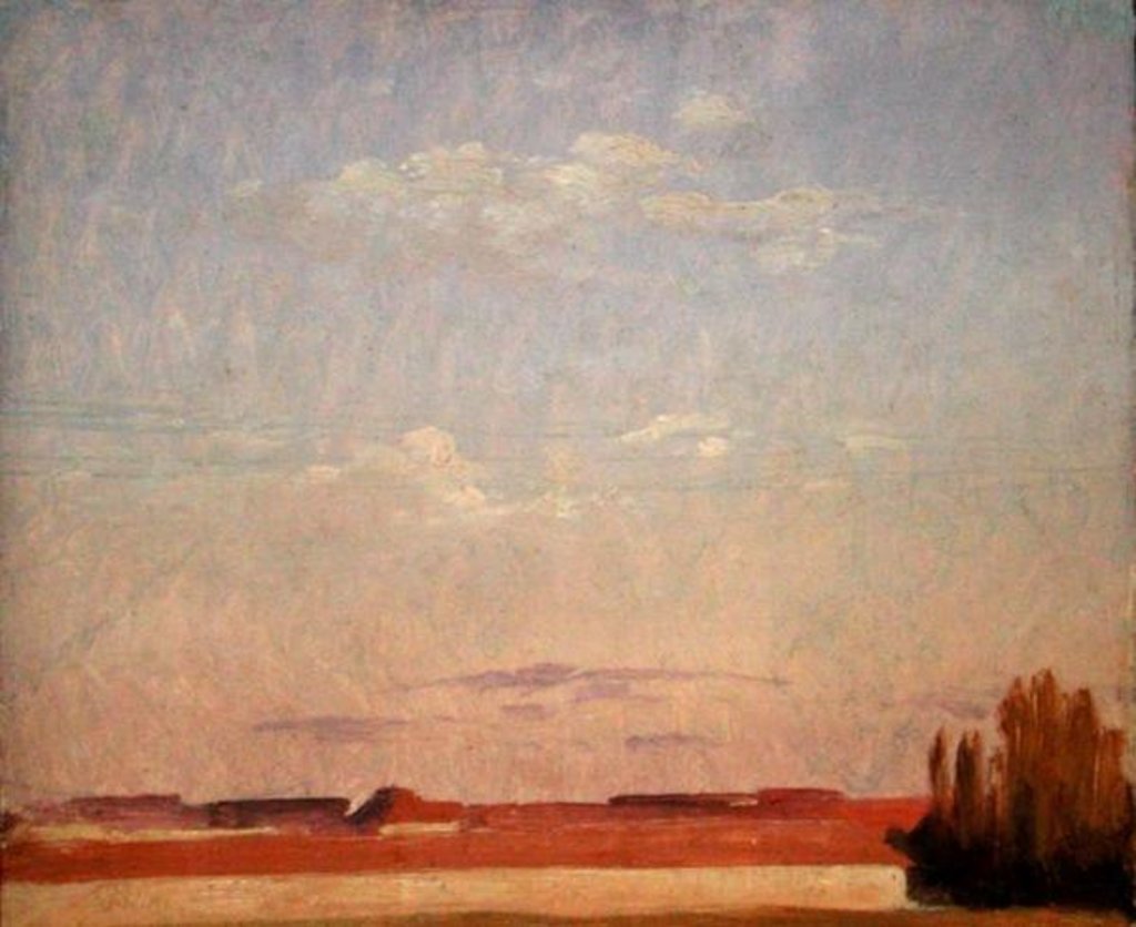 Detail of View of the Rooftops of a Dresden Suburb by Christian Friedrich Gille