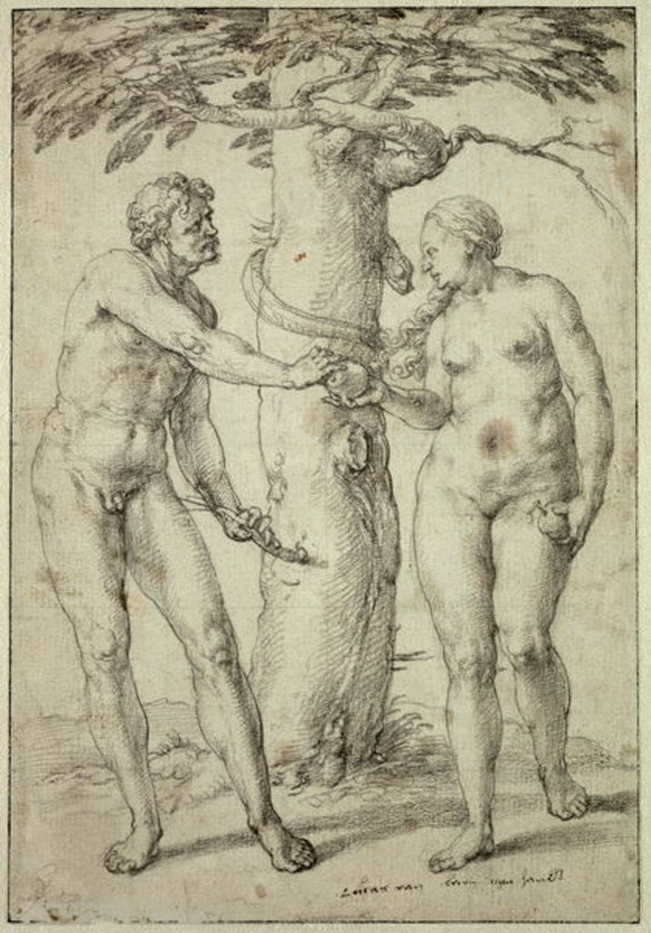 Detail of The Fall by Lucas van Leyden