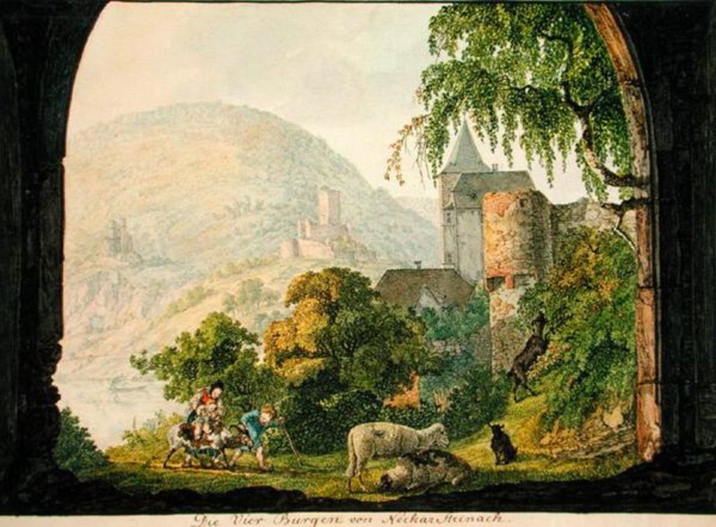 Detail of The Four Castles of Neckar Steinach by Carl Philipp Fohr