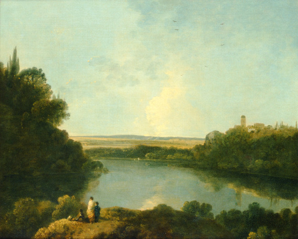 Detail of The Nemi Lake near Rome, c.1760 by Richard Wilson