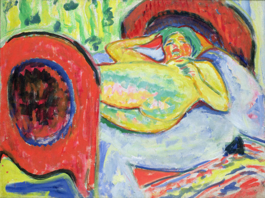 Detail of Reclining Nude by Ernst Ludwig Kirchner