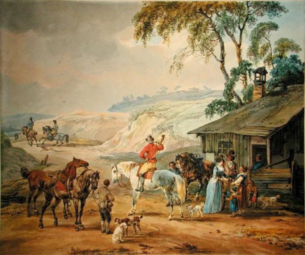 Detail of Hunting Party by Wilhelm Alexander Kobell