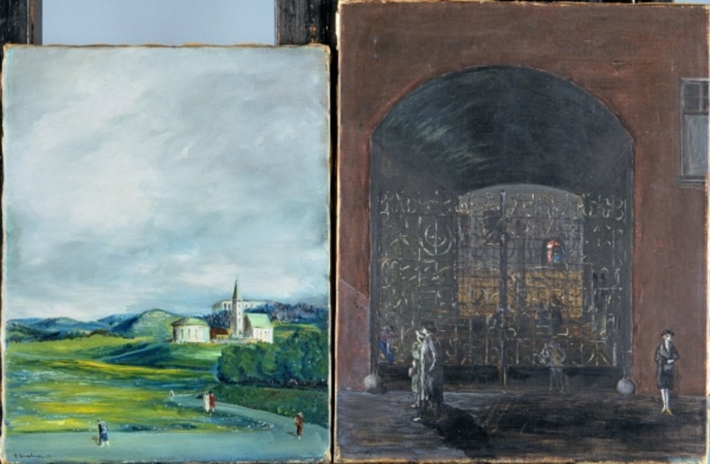 Detail of Landscape and street scene by Joachim Ringelnatz