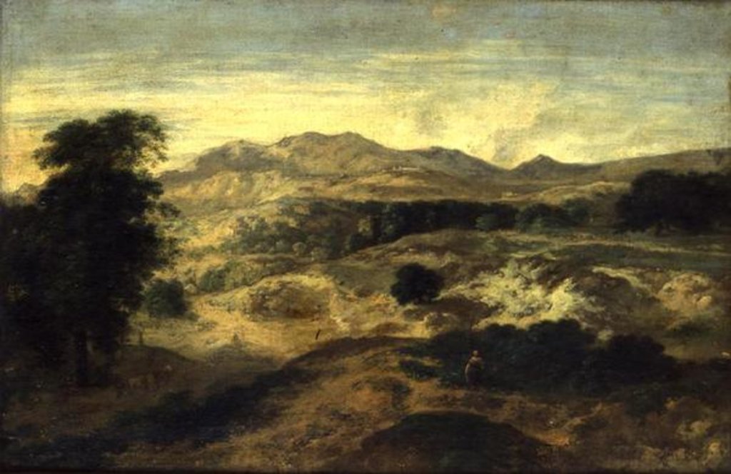 Detail of Landscape by Jean Francois I Millet