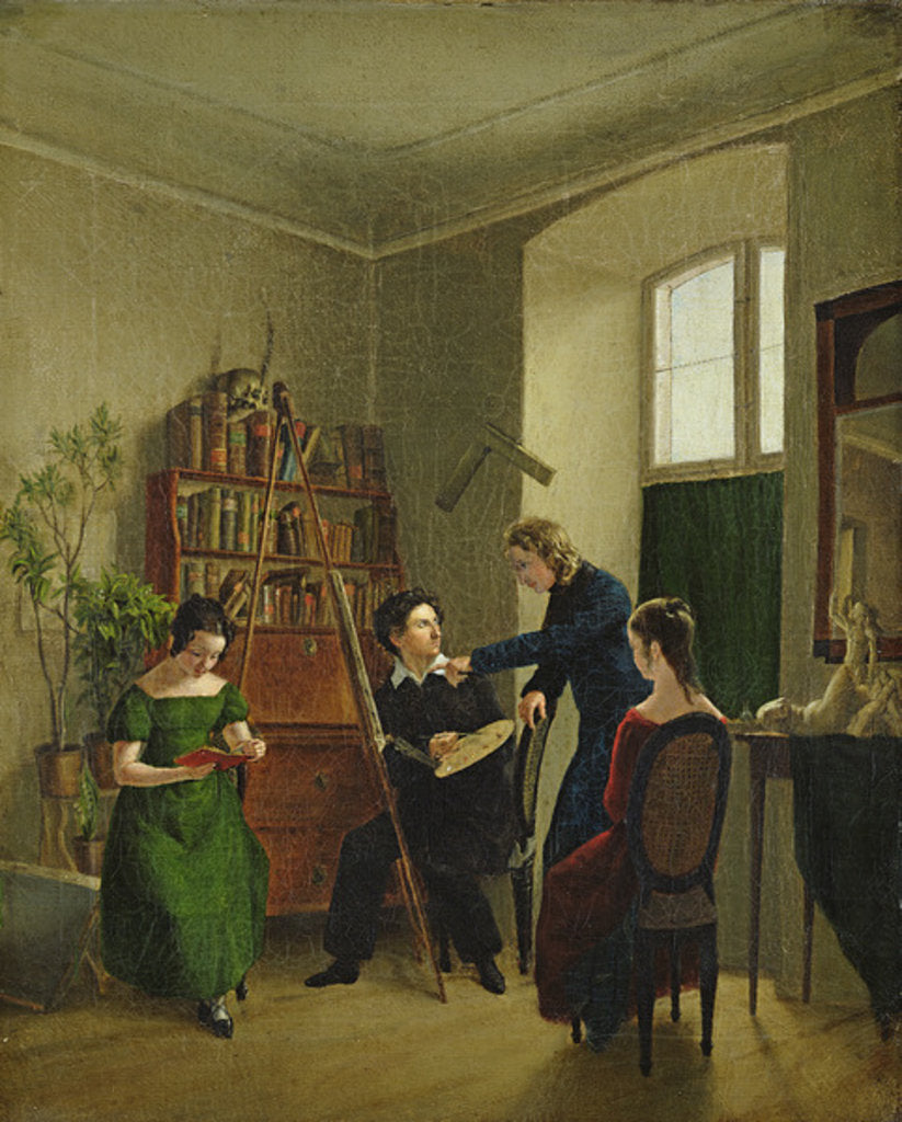 Detail of The Artist in His Studio, 1828 by Louis Asher