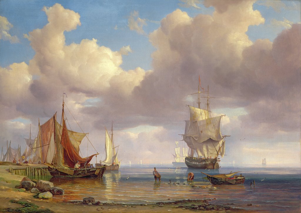 Detail of Calm Sea, 1836 by Adolf Vollmer
