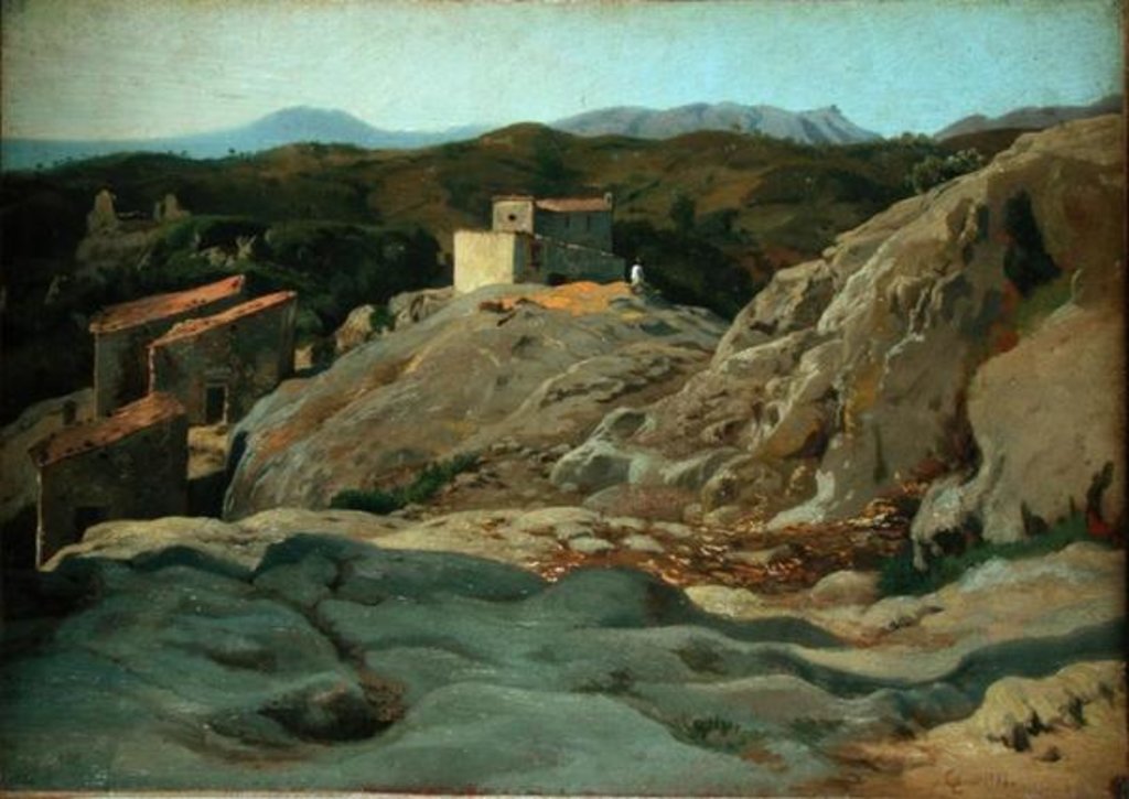 Detail of Italian village by Louis Gurlitt